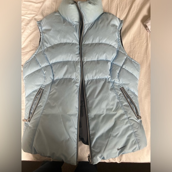 Vintage Nike Goose Down Reversible Blue/Gray Puffer Vest - Picture 3 of 5
